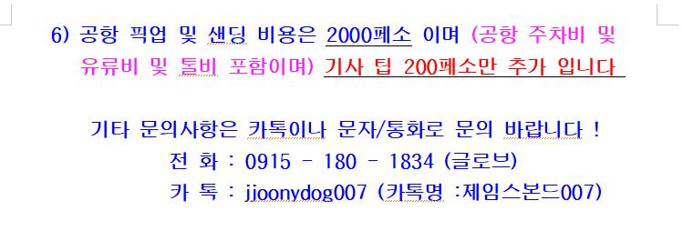 마닐라 기타 참편한 렌트카