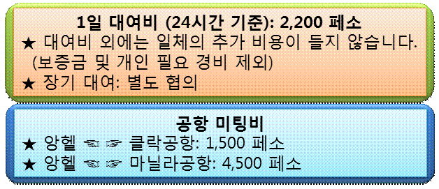 앙헬레스 앙헬레스에서 자가운전용 차를 빌리기 힘드시죠?